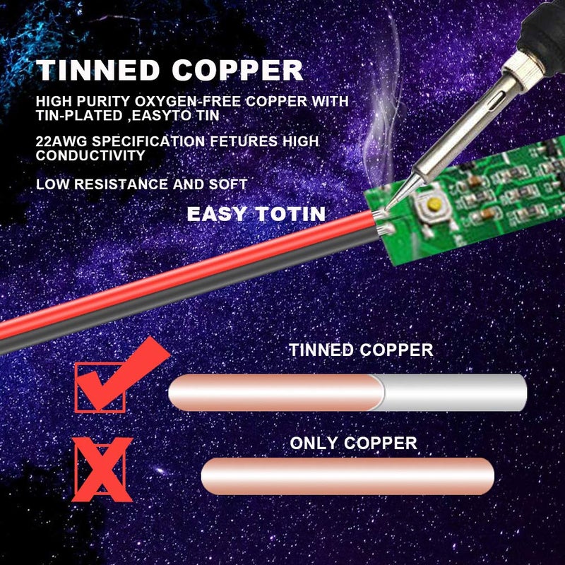 CARLITS 22AWG 100ft Extension Cable Wire Cord 30m Stranded Tinned Copper 22 Gauge 2 Color Red Black Cable Hookup Electrical Wire 12V 24V DC for Led Strips Single Color 3528 5050 2835 - Image 4